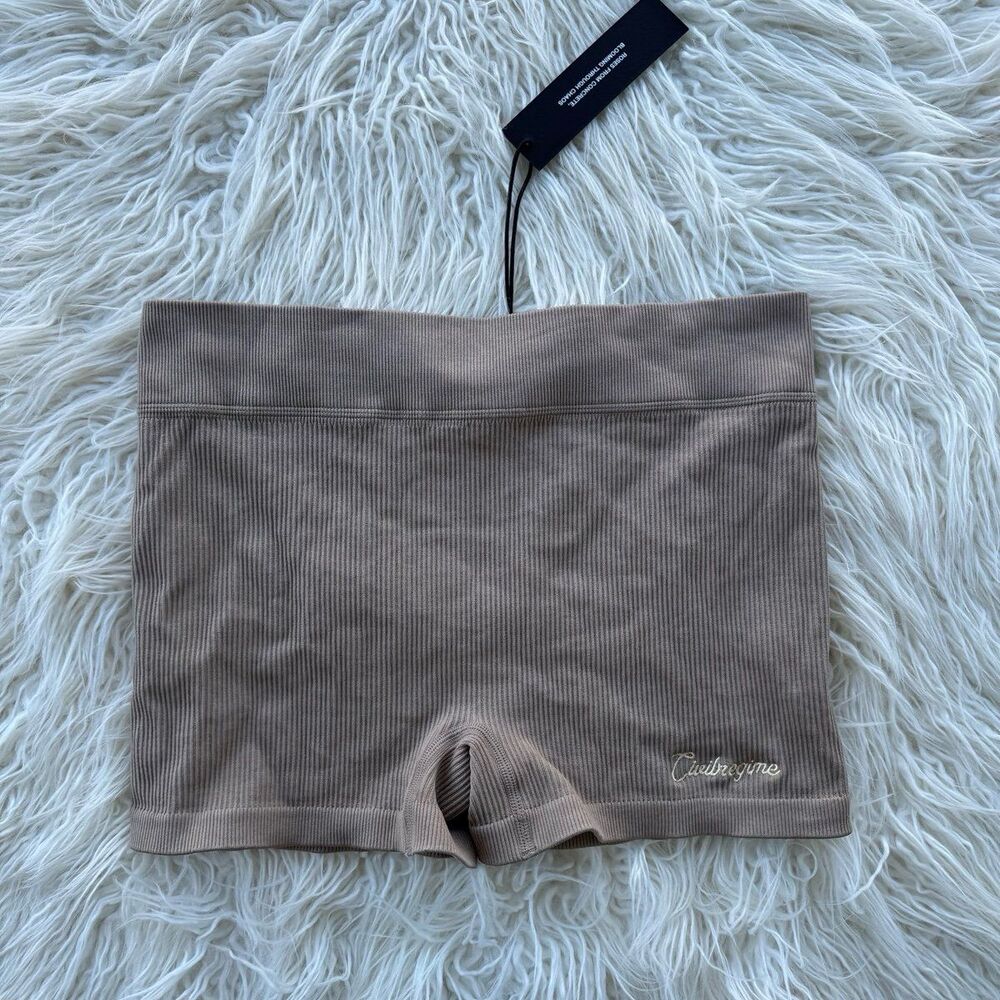 Civil Regime x No Tomorrow Ribbed Shorts Tan Size XL